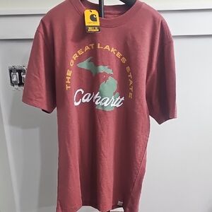 Carhartt Men's Maroon Graphic Tee‎